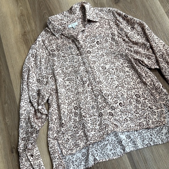 REISS Light Pink Ema Paisley Printed Shirt Button Front Blouse Size 6 or Small - Picture 4 of 15